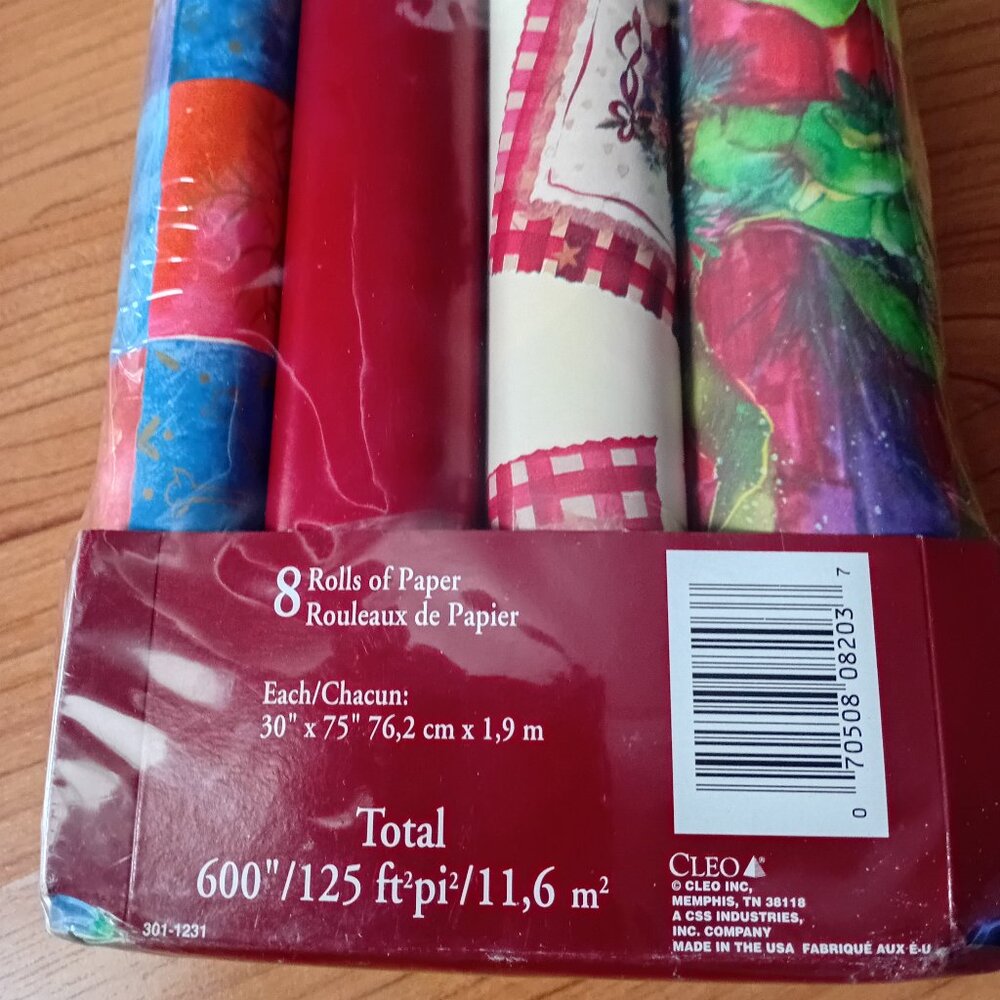VINTAGE/NEW OLD STOCK Vintage CLEO Christmas Wrapping Paper Rolls
